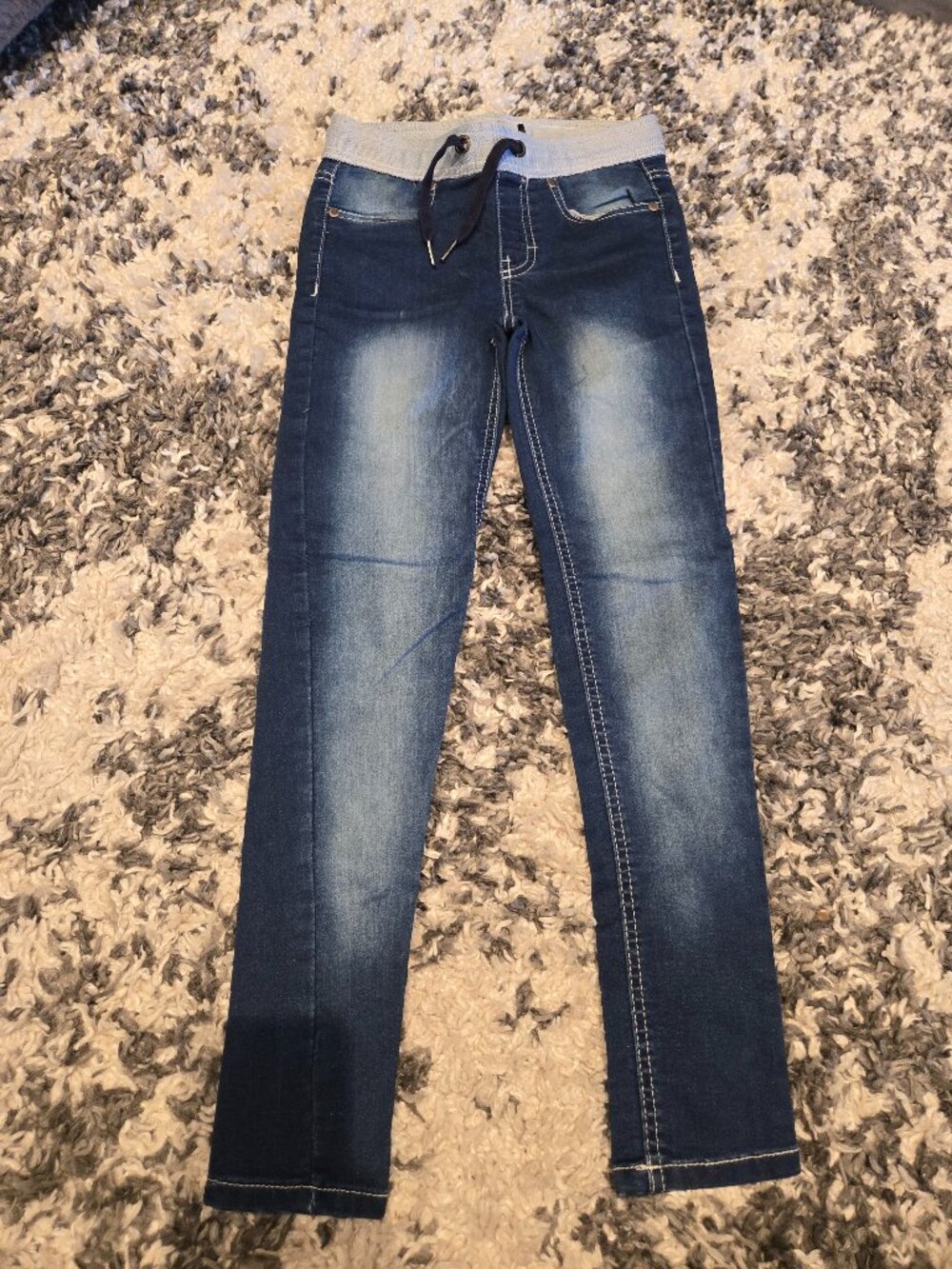 Buffalo David Bitton Girls' Knit Waist Denim Jeans | Size 12 | Medium Wash